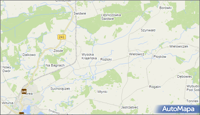 mapa Roztoki gmina Sośno, Roztoki gmina Sośno na mapie Targeo