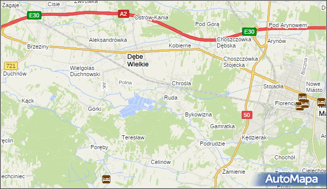 mapa Ruda gmina Dębe Wielkie, Ruda gmina Dębe Wielkie na mapie Targeo