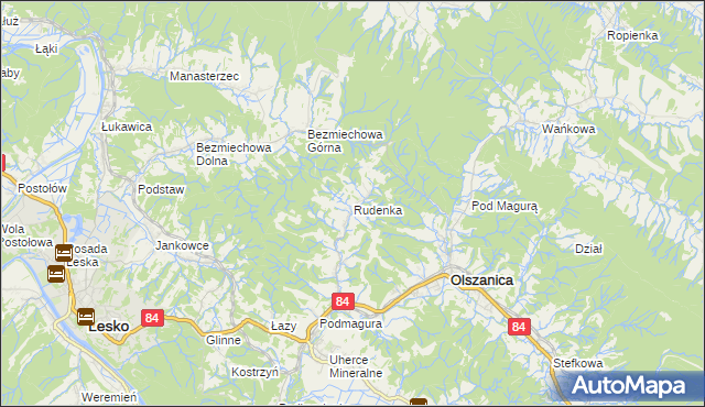 mapa Rudenka, Rudenka na mapie Targeo