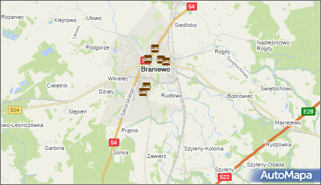 mapa Rudłowo, Rudłowo na mapie Targeo