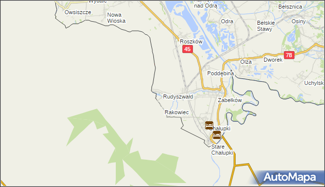 mapa Rudyszwałd, Rudyszwałd na mapie Targeo