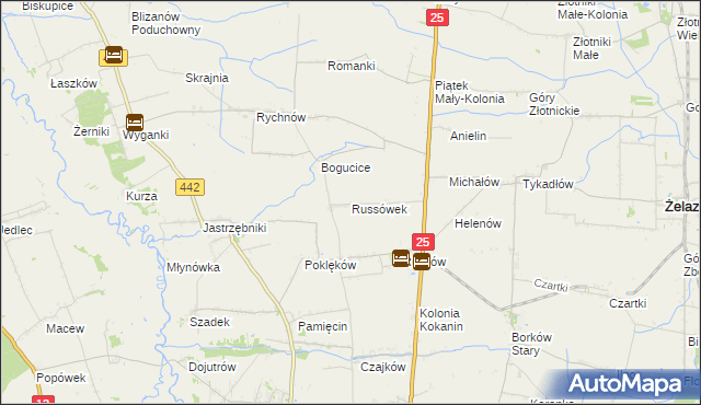 mapa Russówek, Russówek na mapie Targeo