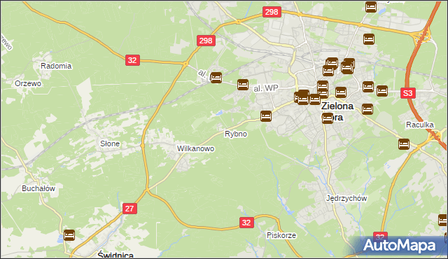 mapa Rybno gmina Świdnica, Rybno gmina Świdnica na mapie Targeo