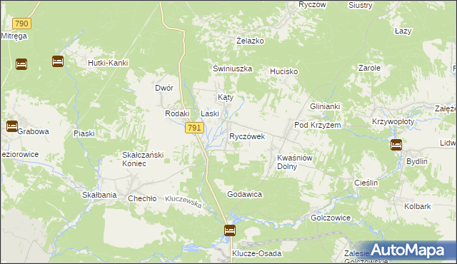 mapa Ryczówek, Ryczówek na mapie Targeo