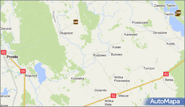 mapa Rydzewo gmina Rajgród, Rydzewo gmina Rajgród na mapie Targeo