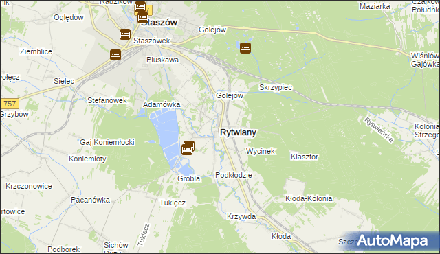 mapa Rytwiany, Rytwiany na mapie Targeo