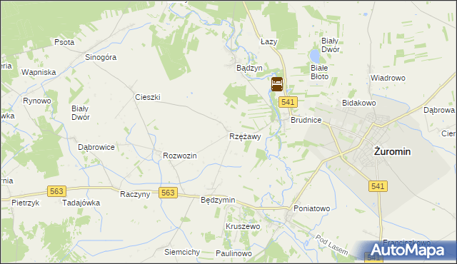 mapa Rzężawy gmina Żuromin, Rzężawy gmina Żuromin na mapie Targeo