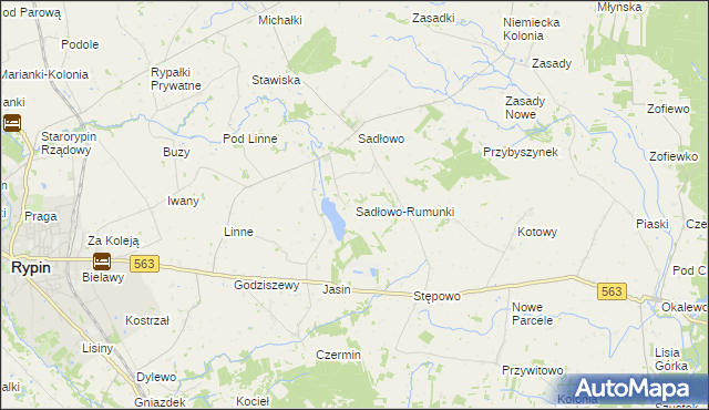 mapa Sadłowo-Rumunki, Sadłowo-Rumunki na mapie Targeo