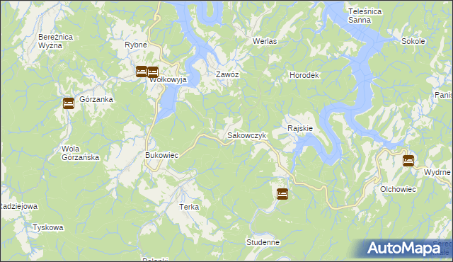 mapa Sakowczyk, Sakowczyk na mapie Targeo