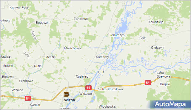 mapa Sambory, Sambory na mapie Targeo