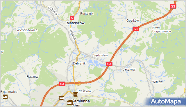 mapa Sędzisław, Sędzisław na mapie Targeo