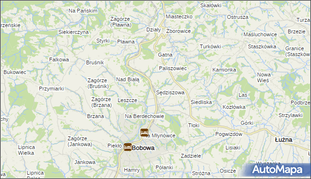 mapa Sędziszowa gmina Bobowa, Sędziszowa gmina Bobowa na mapie Targeo