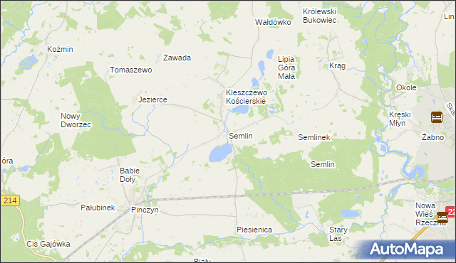 mapa Semlin gmina Zblewo, Semlin gmina Zblewo na mapie Targeo