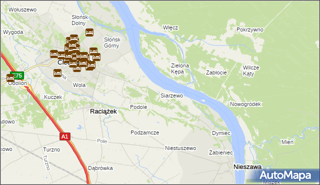 mapa Siarzewo, Siarzewo na mapie Targeo