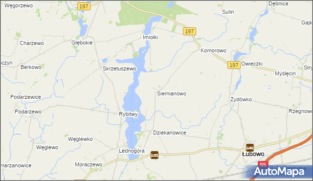 mapa Siemianowo gmina Łubowo, Siemianowo gmina Łubowo na mapie Targeo