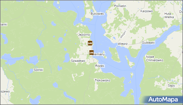 mapa Siemiany, Siemiany na mapie Targeo