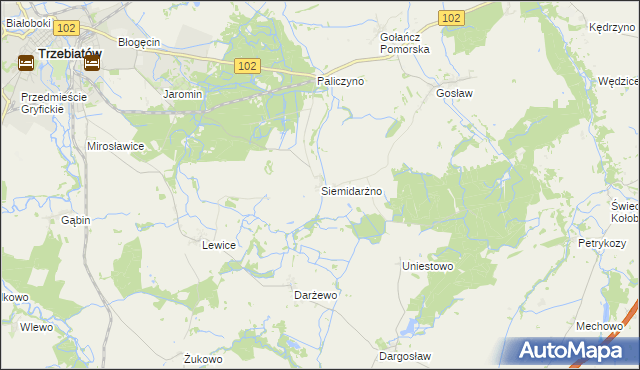 mapa Siemidarżno, Siemidarżno na mapie Targeo