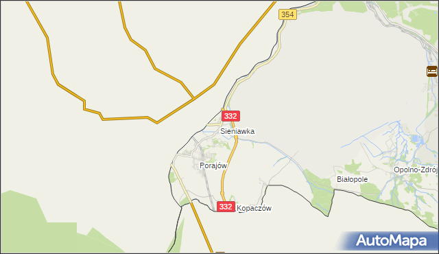 mapa Sieniawka gmina Bogatynia, Sieniawka gmina Bogatynia na mapie Targeo