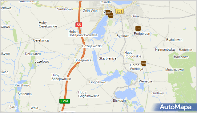 mapa Skarbienice, Skarbienice na mapie Targeo