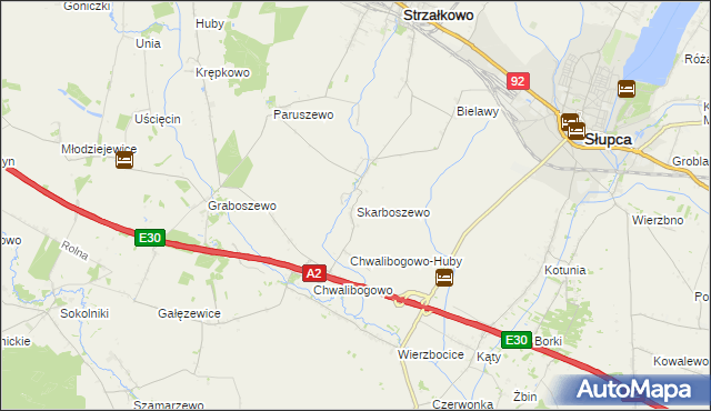 mapa Skarboszewo gmina Strzałkowo, Skarboszewo gmina Strzałkowo na mapie Targeo