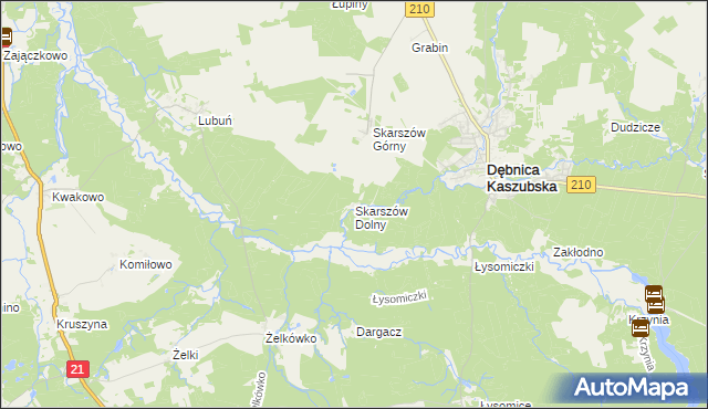 mapa Skarszów Dolny, Skarszów Dolny na mapie Targeo