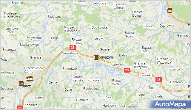 mapa Skołyszyn, Skołyszyn na mapie Targeo