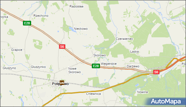 mapa Skórowo, Skórowo na mapie Targeo