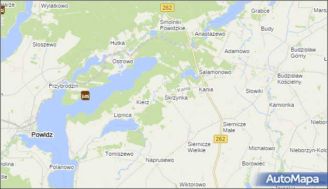 mapa Skrzynka gmina Ostrowite, Skrzynka gmina Ostrowite na mapie Targeo