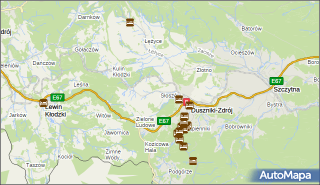 mapa Słoszów, Słoszów na mapie Targeo