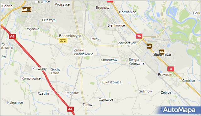 mapa Smardzów gmina Siechnice, Smardzów gmina Siechnice na mapie Targeo