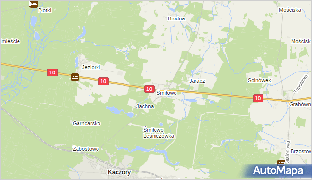 mapa Śmiłowo gmina Kaczory, Śmiłowo gmina Kaczory na mapie Targeo