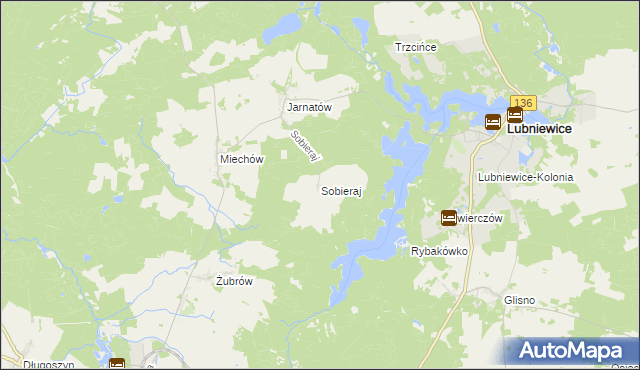 mapa Sobieraj, Sobieraj na mapie Targeo