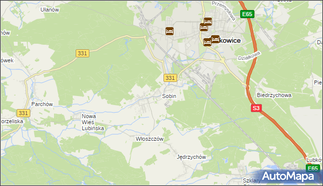 mapa Sobin, Sobin na mapie Targeo