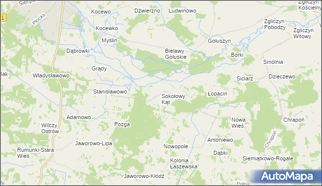mapa Sokołowy Kąt, Sokołowy Kąt na mapie Targeo