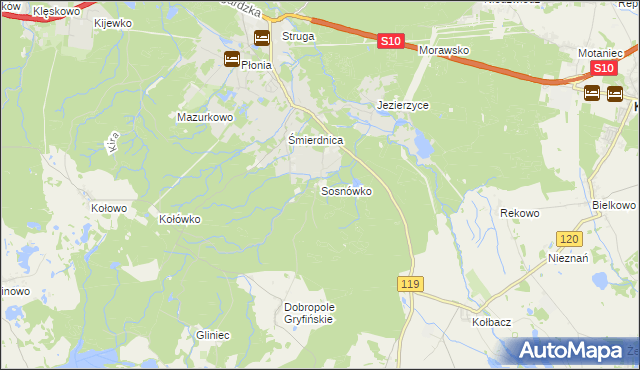 mapa Sosnówko gmina Stare Czarnowo, Sosnówko gmina Stare Czarnowo na mapie Targeo