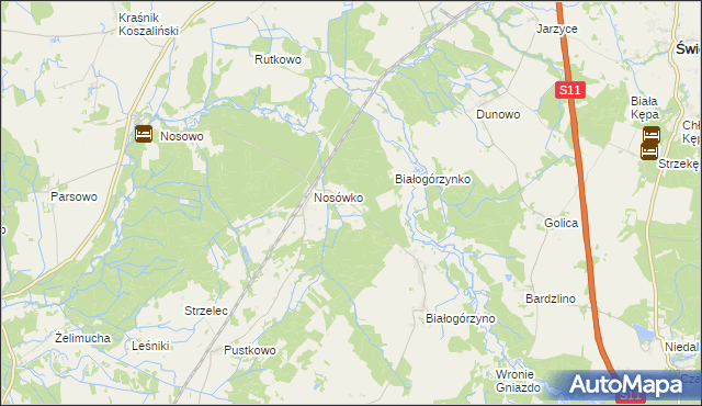 mapa Stajkowo gmina Białogard, Stajkowo gmina Białogard na mapie Targeo