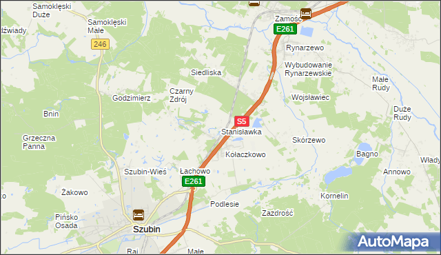 mapa Stanisławka gmina Szubin, Stanisławka gmina Szubin na mapie Targeo