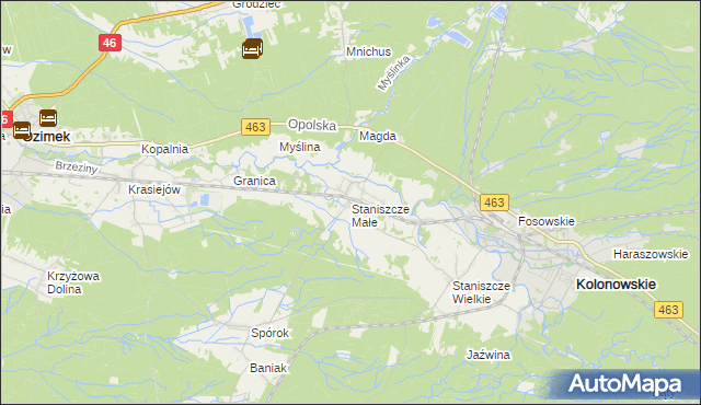 mapa Staniszcze Małe, Staniszcze Małe na mapie Targeo