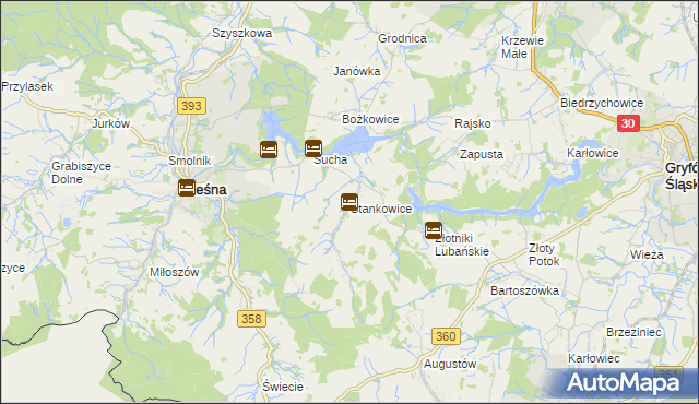 mapa Stankowice, Stankowice na mapie Targeo