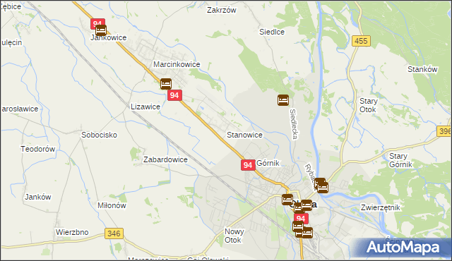 mapa Stanowice gmina Oława, Stanowice gmina Oława na mapie Targeo