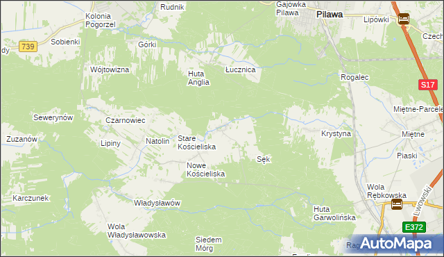 mapa Stara Huta gmina Garwolin, Stara Huta gmina Garwolin na mapie Targeo