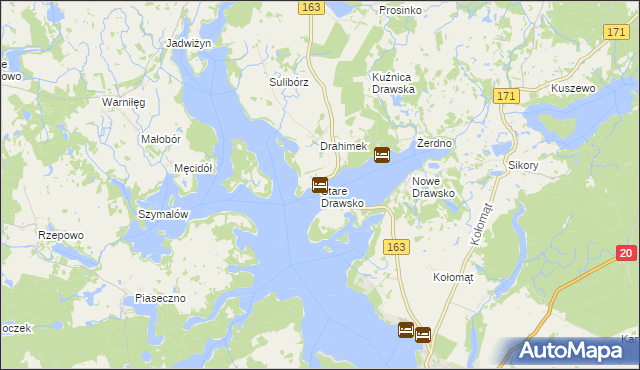 mapa Stare Drawsko, Stare Drawsko na mapie Targeo