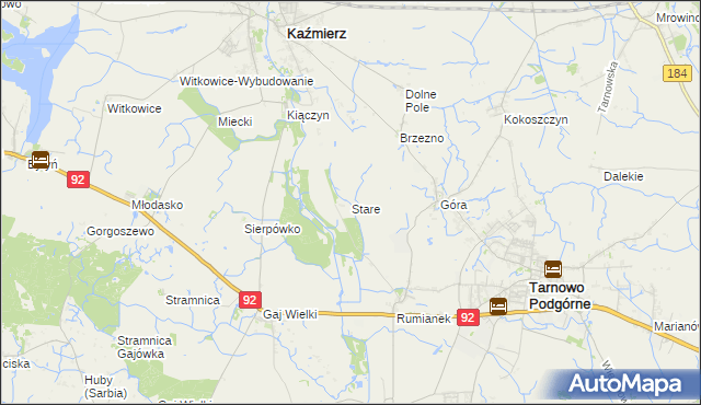 mapa Stare gmina Kaźmierz, Stare gmina Kaźmierz na mapie Targeo