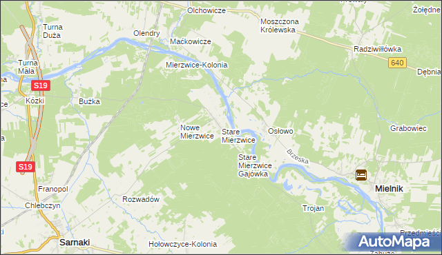 mapa Stare Mierzwice, Stare Mierzwice na mapie Targeo