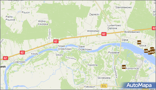 mapa Stare Orzechowo, Stare Orzechowo na mapie Targeo