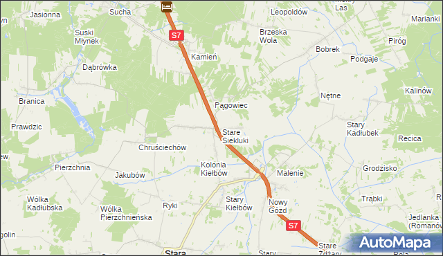 mapa Stare Siekluki, Stare Siekluki na mapie Targeo