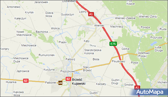 mapa Starobrzeska Kolonia, Starobrzeska Kolonia na mapie Targeo