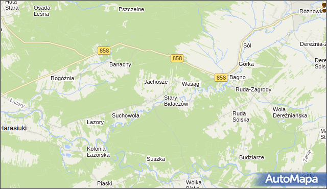 mapa Stary Bidaczów, Stary Bidaczów na mapie Targeo