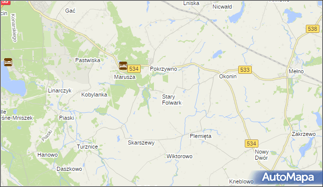 mapa Stary Folwark gmina Grudziądz, Stary Folwark gmina Grudziądz na mapie Targeo