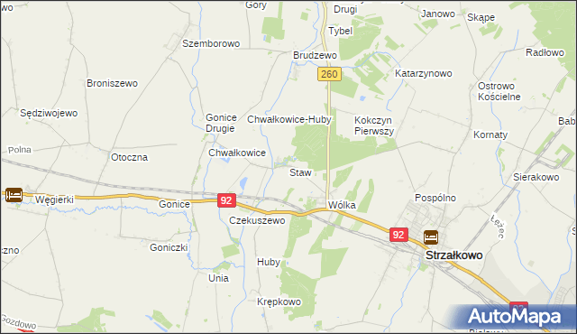 mapa Staw gmina Strzałkowo, Staw gmina Strzałkowo na mapie Targeo